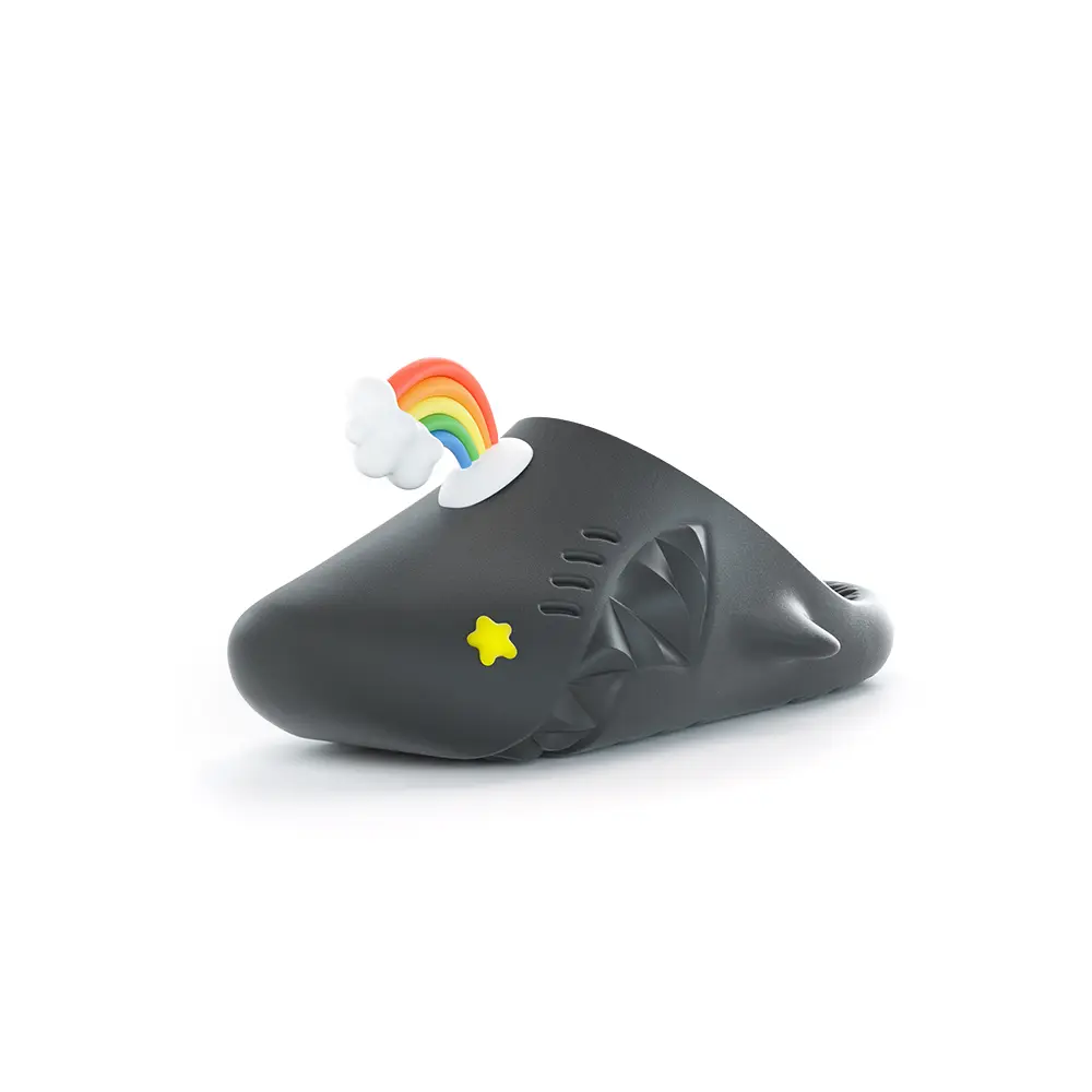 

HelloSlippers Акулки Мюли Радужные Звездные Глаза, закрытые тапочки унисекс черные, цвет Black
