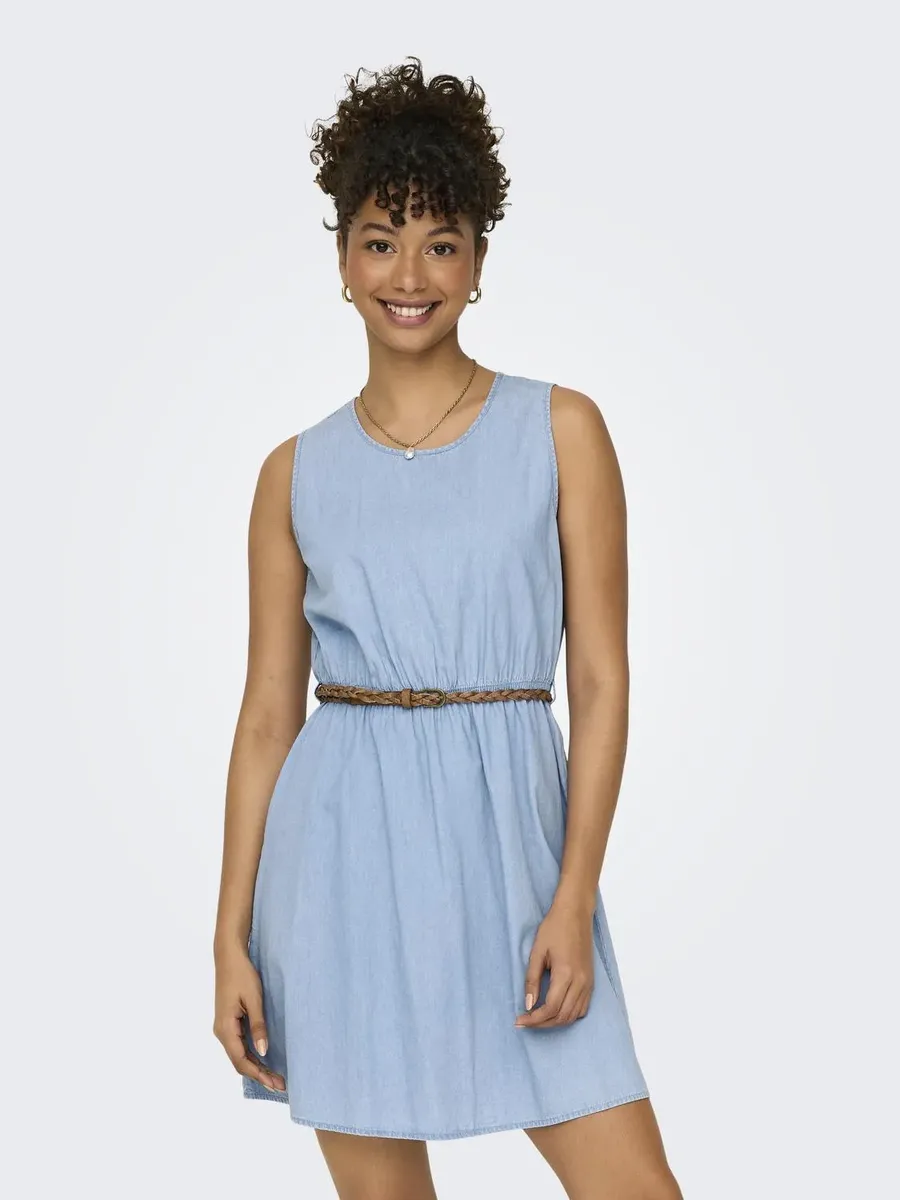 

Only джинсовое платье "ONLBEA S/L BRAIDED BELT DRESS DNM FS", голубой
