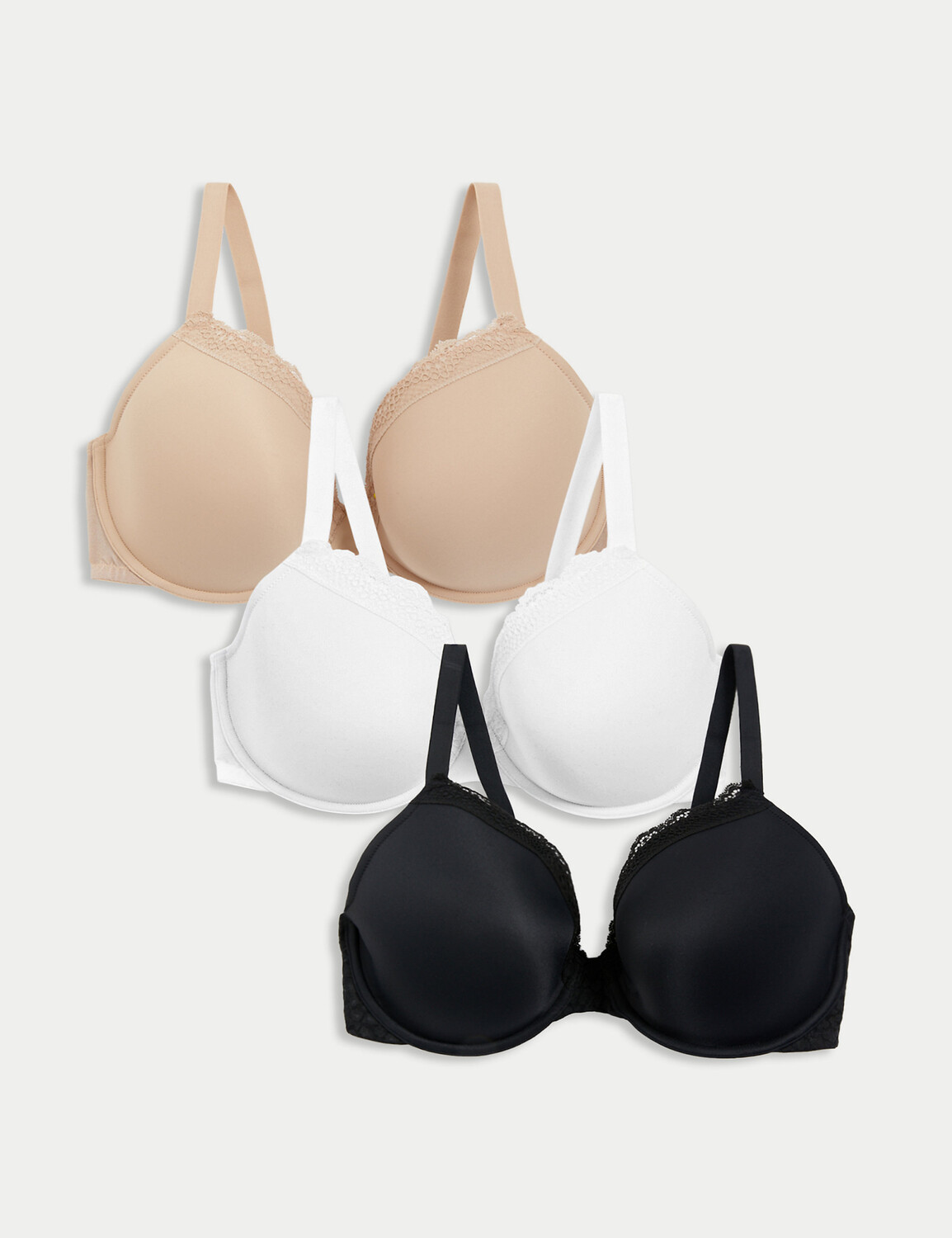 

3 комплекта бюстгальтеров с глубоким вырезом на косточке F-H Marks & Spencer