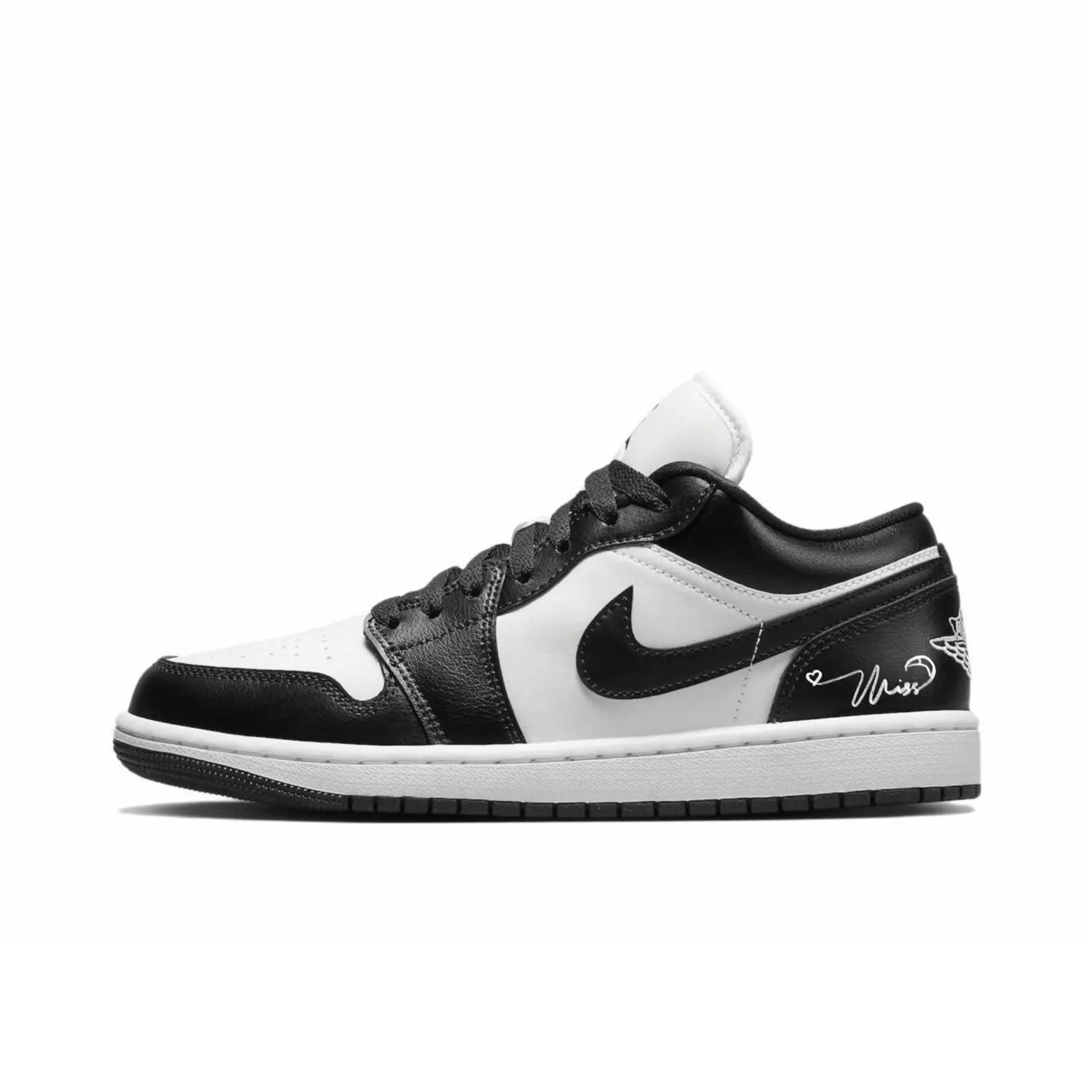 

Jordan Эйр 1 Амортизирующие противоскользящие низкие винтажные баскетбольные кроссовки женские черно-белые, цвет Black White