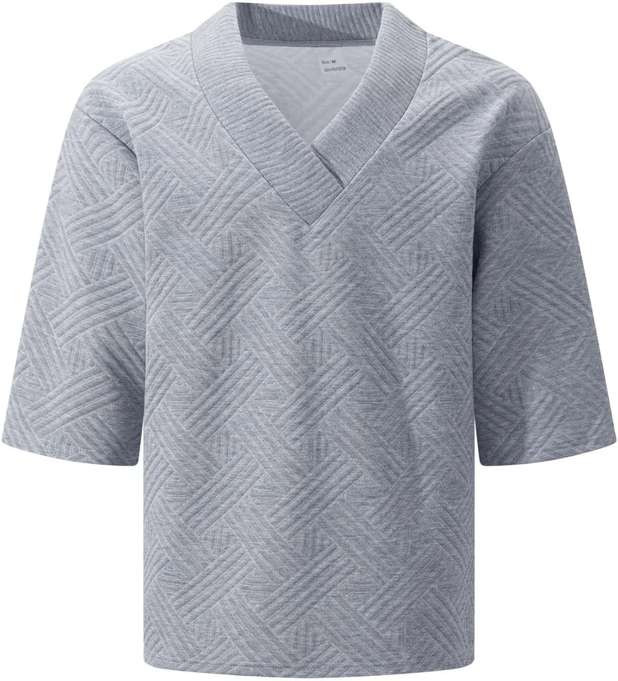 Мужская футболка Casual с круглым вырезом Jacquard Knit для повседневного комфорта — фото 3