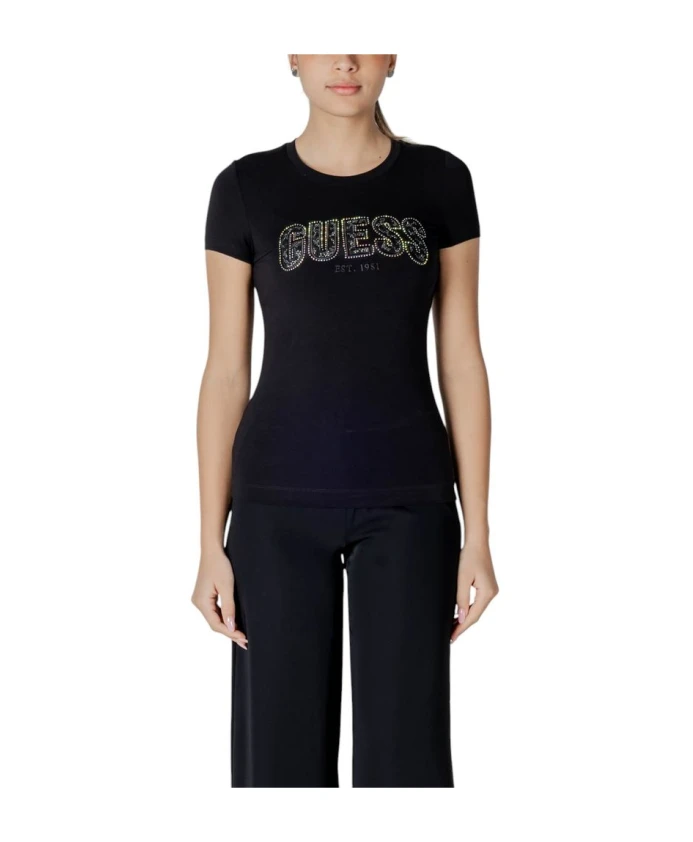 

Футболка с логотипом CN SS и шнуровкой Guess, черный