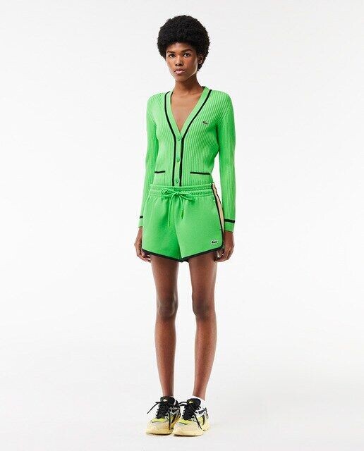 

Двусторонние шорты из пике с контрастной строчкой Lacoste, зеленый