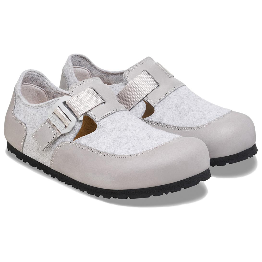 Лондонские лоферы Nova с пряжкой и войлочным ремешком Birkenstock, Lime серый — фото 3