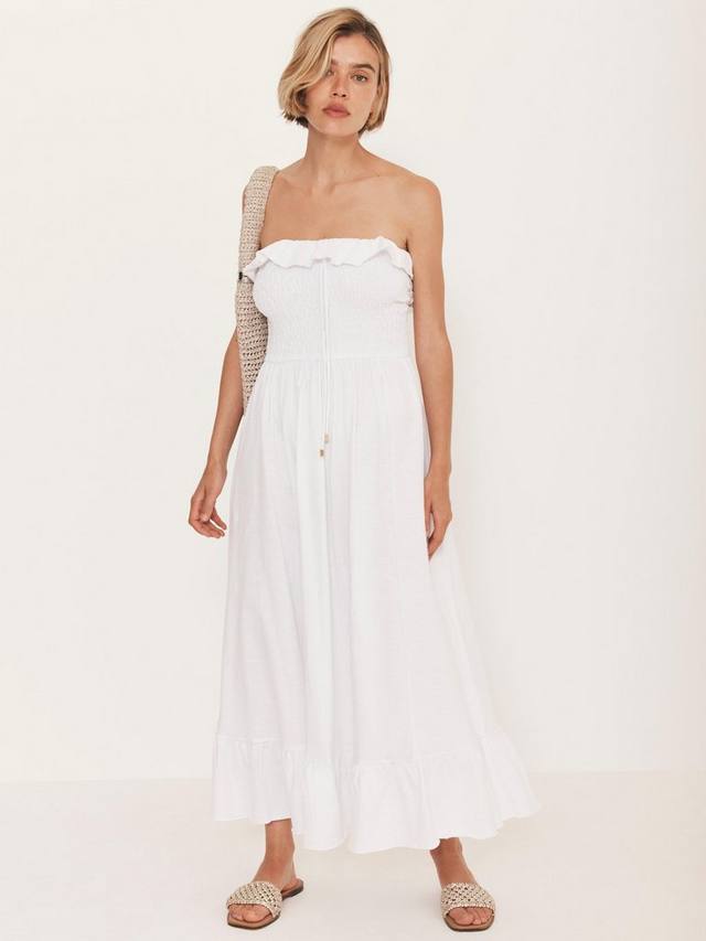 

Хлопковое бандо миди-платье Mint Velvet