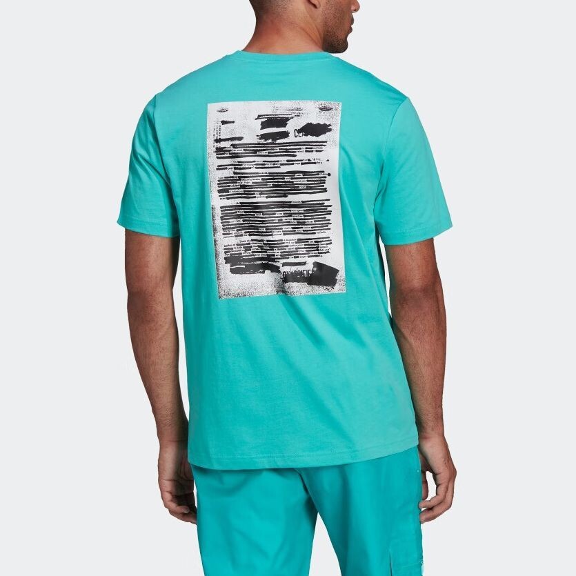 Футболка мужская бирюзовая Adidas, бирюзовый — фото 2