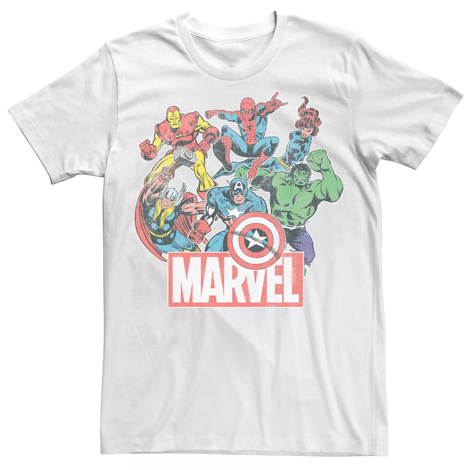 

Мужская футболка с логотипом Marvel Retro Avengers Group Shot Licensed Character