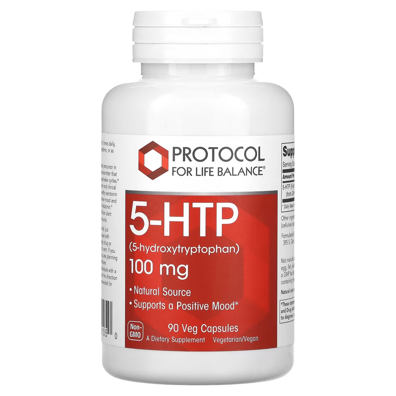 

Добавка Protocol for Life Balance 5-HTP, 100 мг, 90 растительных капсул