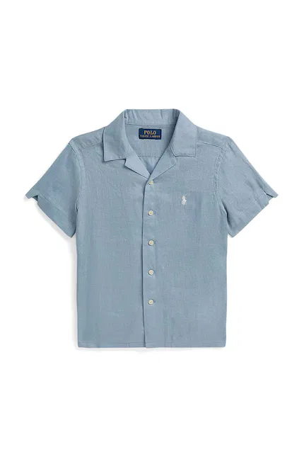 Рубашка детская из льна Polo Ralph Lauren, синий
