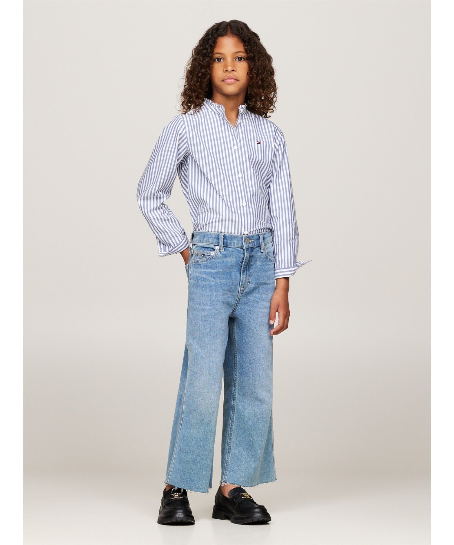 (K) Блузка с длинными рукавами и воротником-рюшами от TOMMY HILFIGER GIRLS, Blue