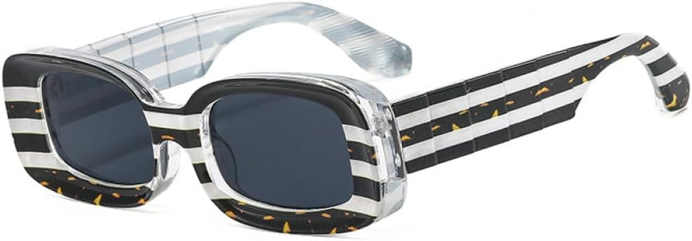 

Женские солнцезащитные очки в стиле ретро прямоугольной формы, модные оттенки конфетных цветов, защита от УФ-излучения UV400; мужские солнцезащитные очки с прозрачным градиентом generic, Striped Grey