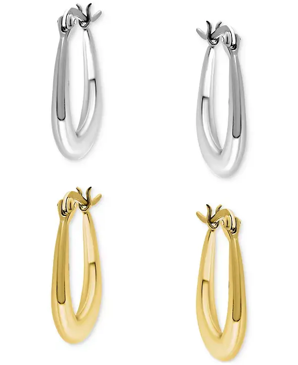 

Полированные овальные серьги-кольца небольшого размера, эксклюзивно в Macy's Giani Bernini, gold