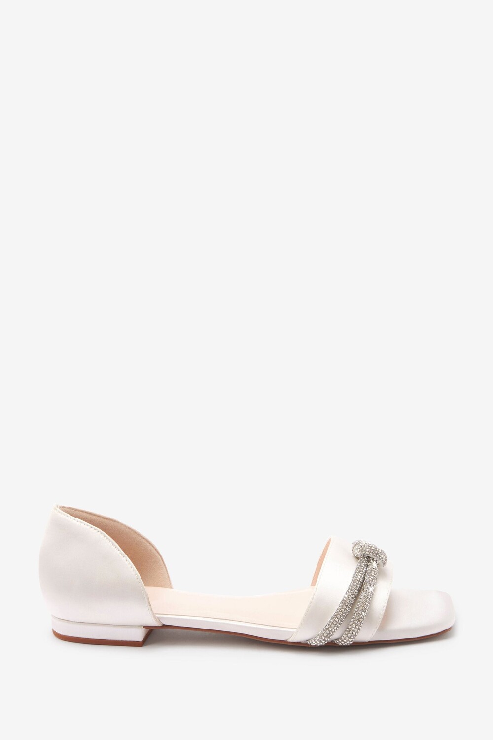 Белые свадебные туфли Ivory Forever Comfort с открытыми носками и свадебным узлом Next, белый — фото 2