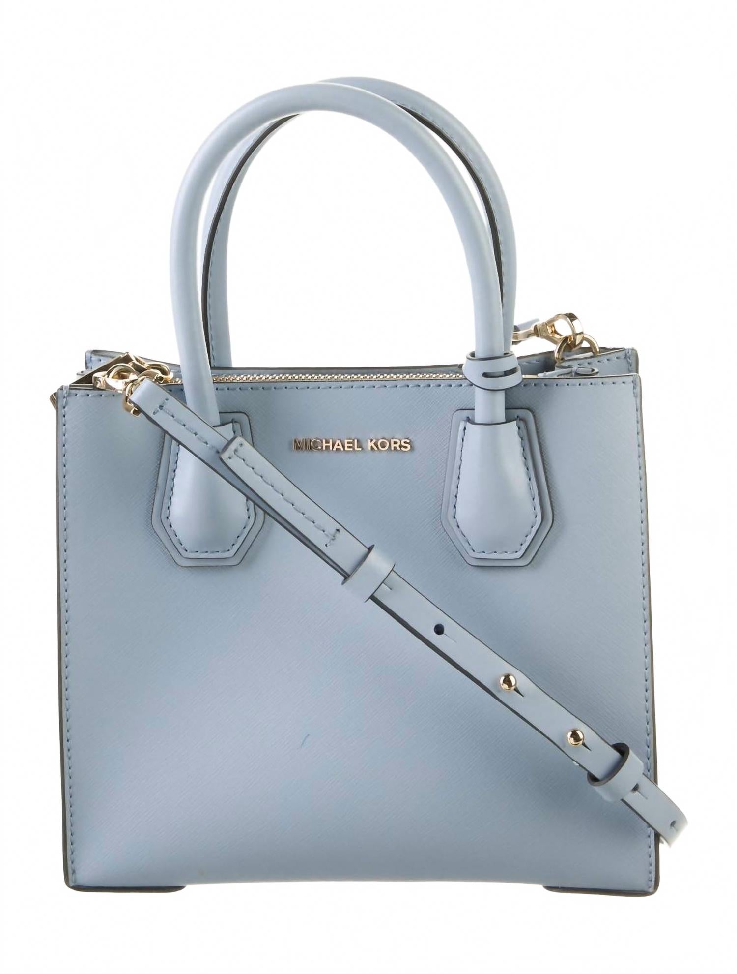 

Женская сумка Saffiano с длинным ремнем в нежно-голубом цвете Michael Kors