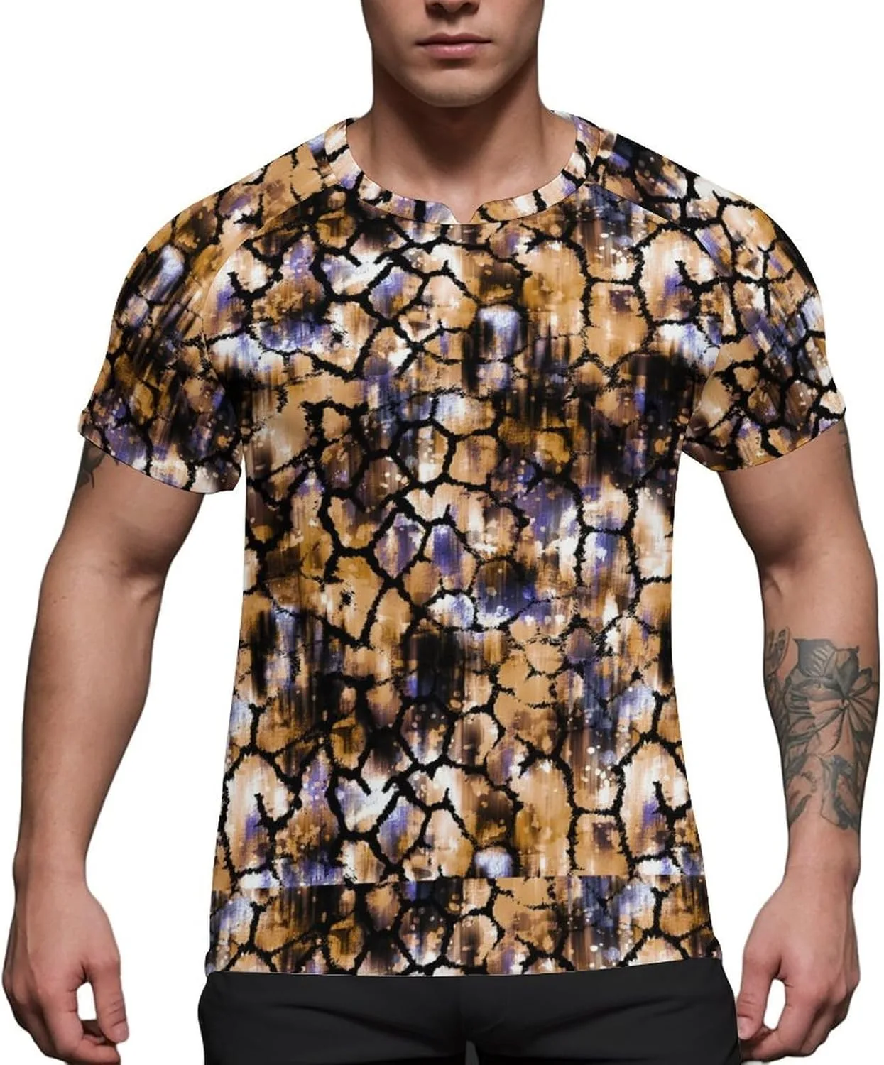 

Футболка мужская Watercolor Giraffe Leopard Ice Silk Quick Dry