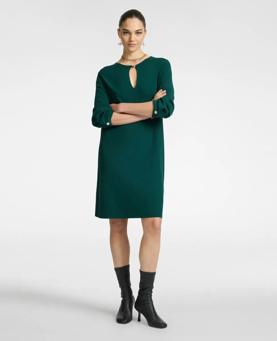

Трикотажное платье с длинными рукавами и прямым кроем, без подкладки Elena Miró, зеленый