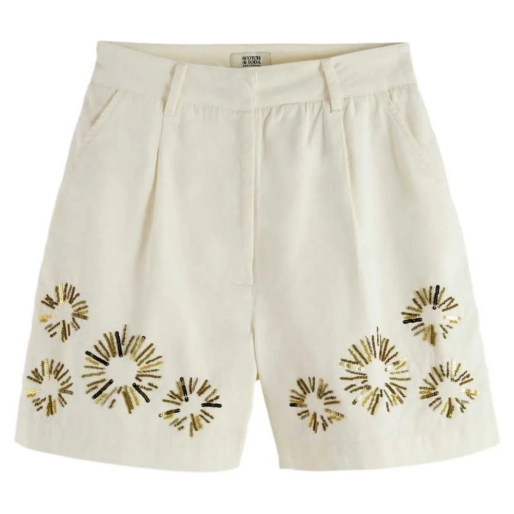 

Шорты Scotch & Soda Embellished high waist, бежевый