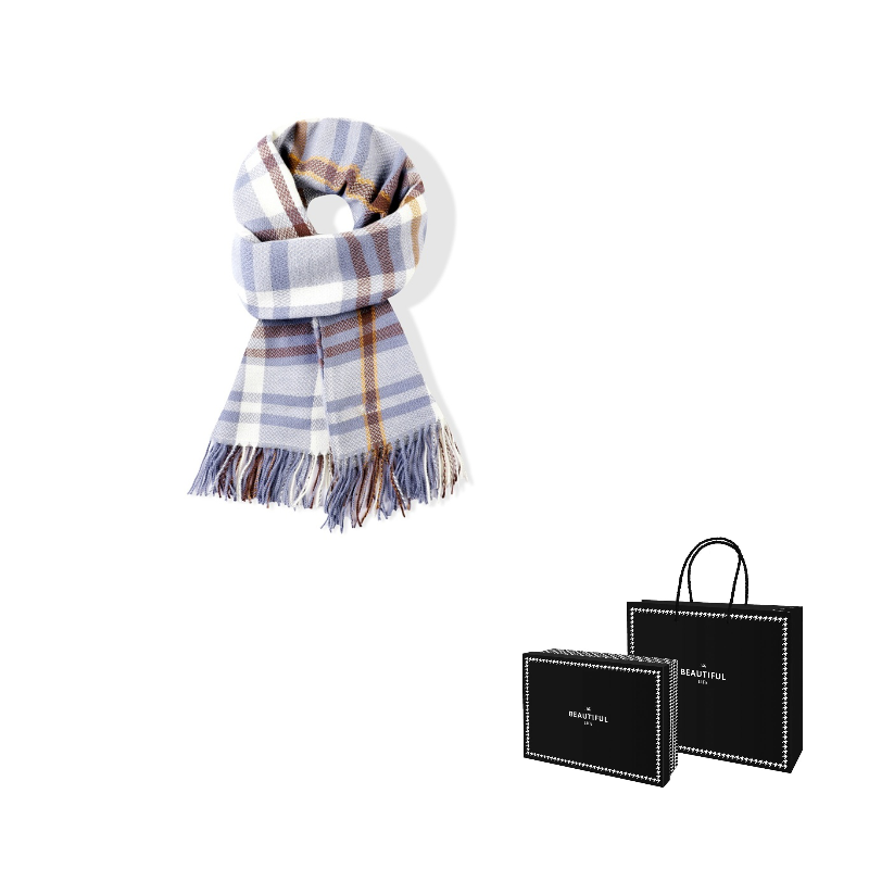 

Шарф JW Faux Cashmere Knit Unisex J W, светло-синий