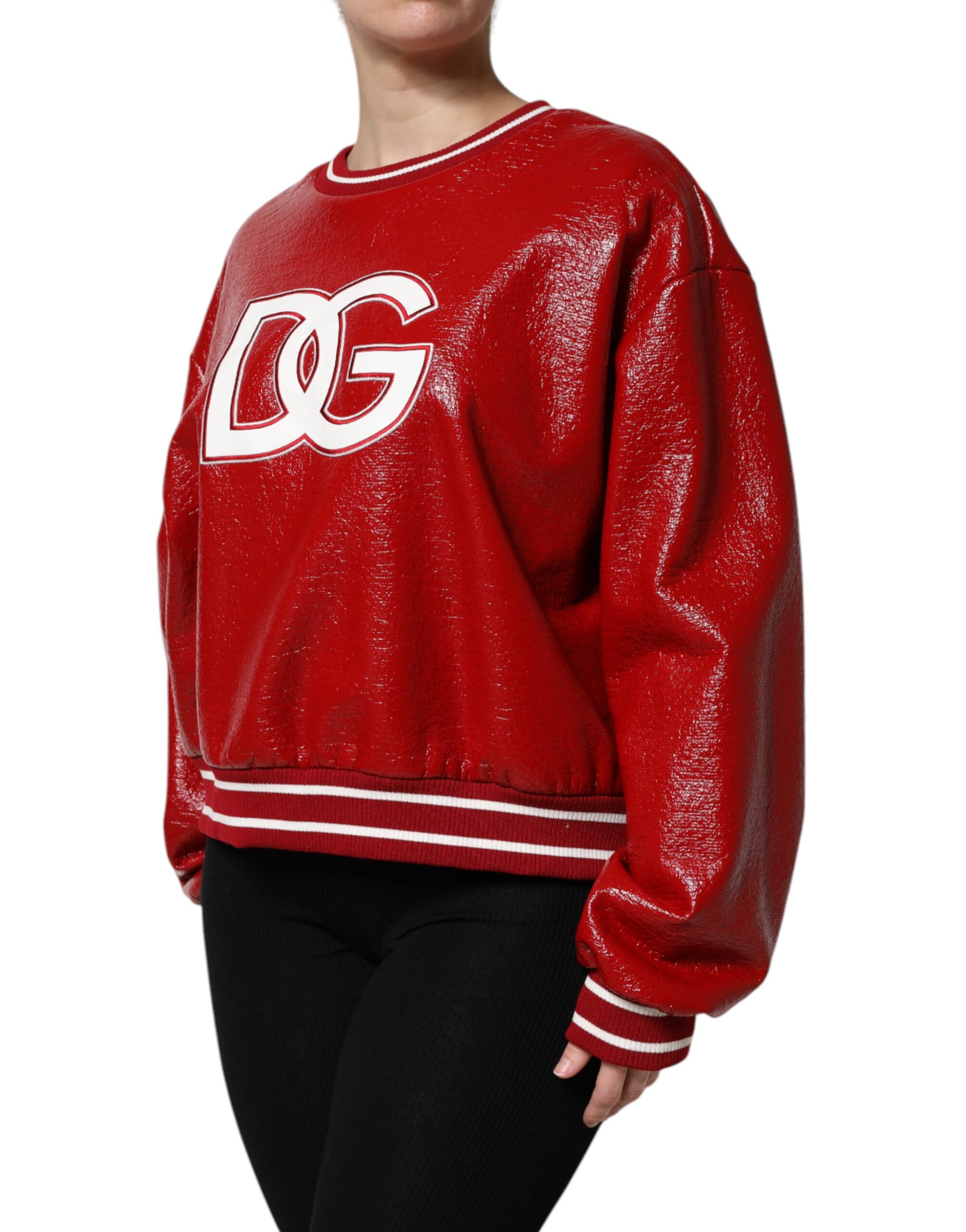 Красный шерстяной свитер с вышитым логотипом DG Dolce & Gabbana, Red — фото 2