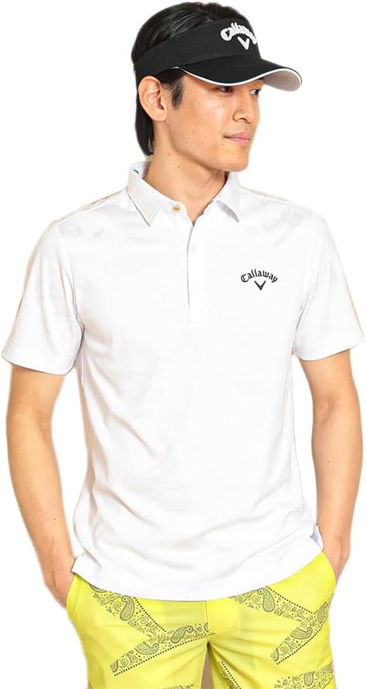 

Мужская поло-рубашка Callaway C23134114 с коротким рукавом (узор «пейсли», защита от УФ-излучения, впитывает пот, быстро сохнет), для гольфа, белый
