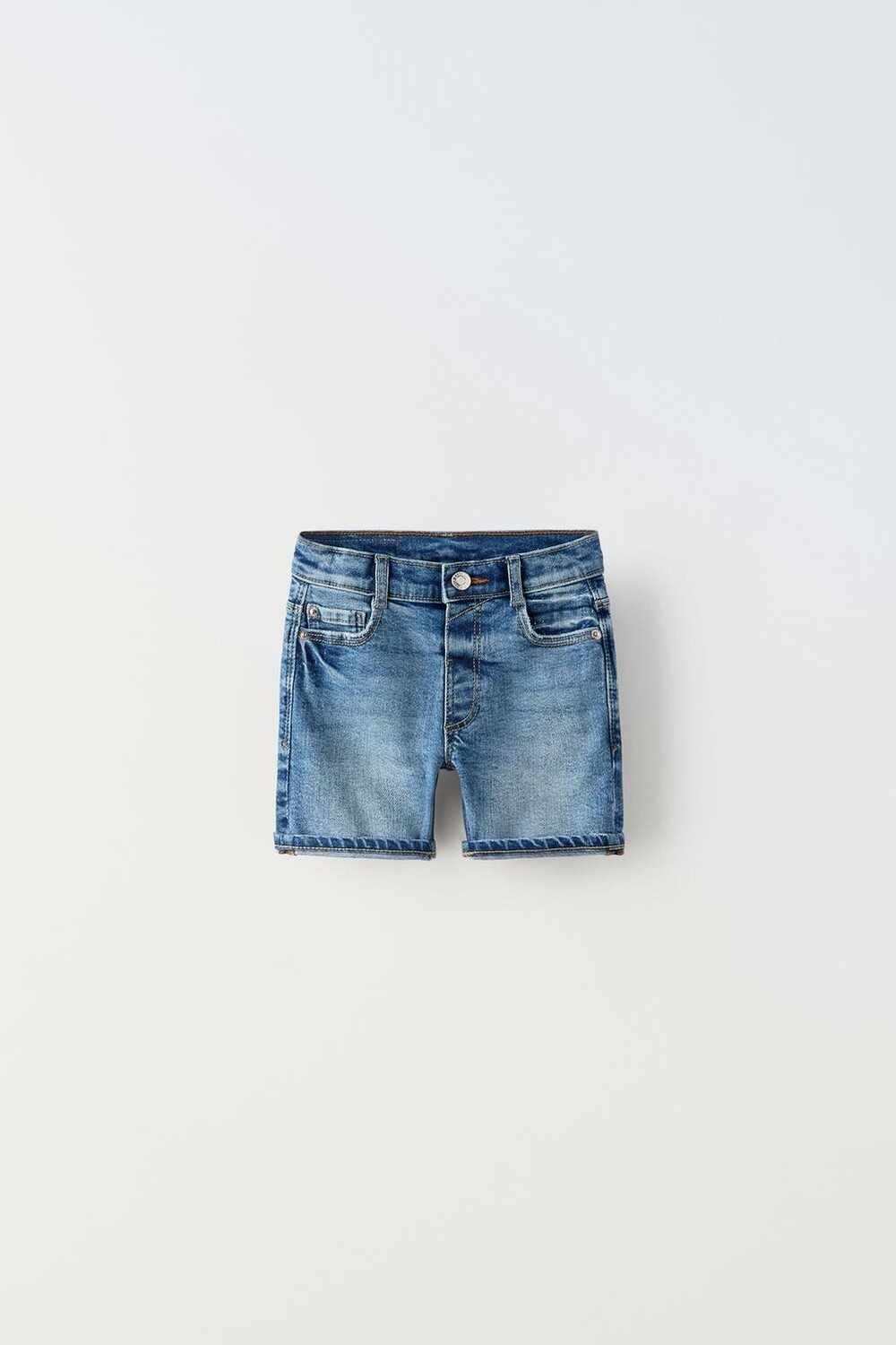 

Джинсовые шорты-бермуда ZARA, средне-синий