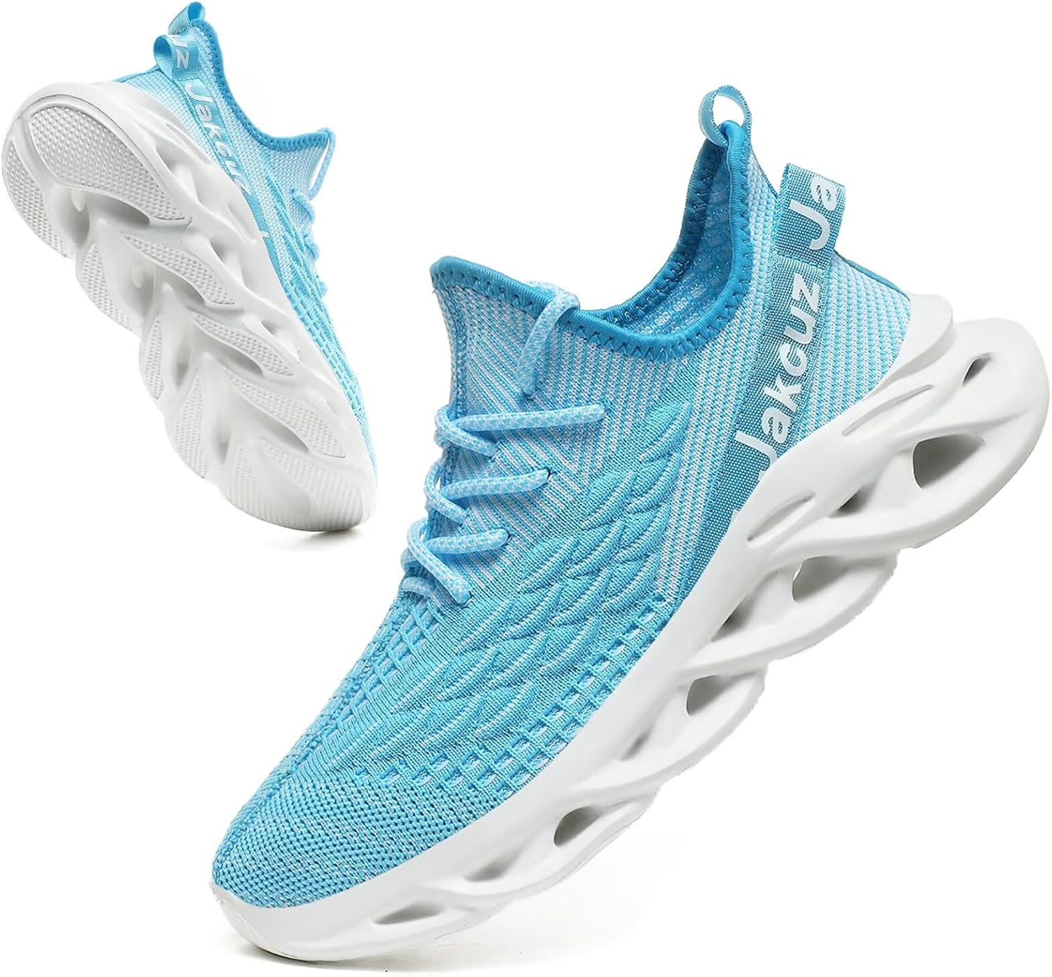 

Легкие мужские кроссовки Jakcuz больших размеров с сеткой и узором в виде рыбьей чешуи, голубой