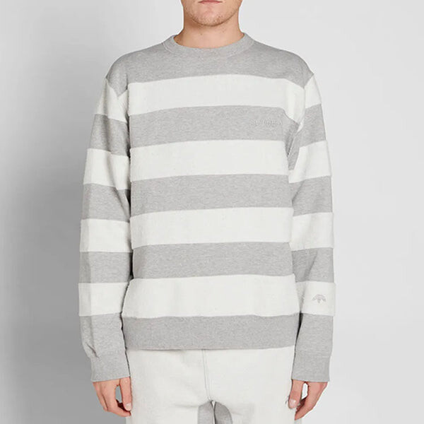 Толстовка Men's adidas originals x alexander wang Crossover Colorblock Stripe Round Neck Long Sleeves Gray, серый — фото 2