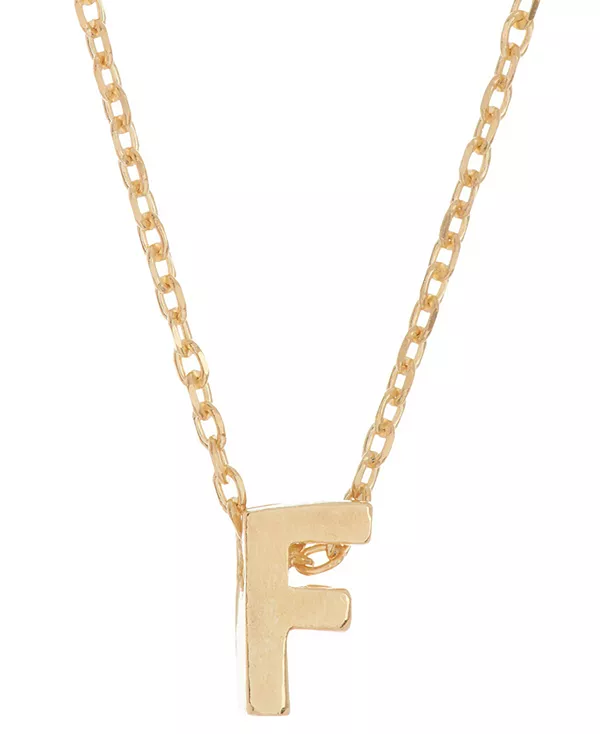 

Миниатюрное ожерелье с инициалом, покрытое 14-каратным золотом, 16 дюймов + удлинитель 2 дюйма Adornia, f