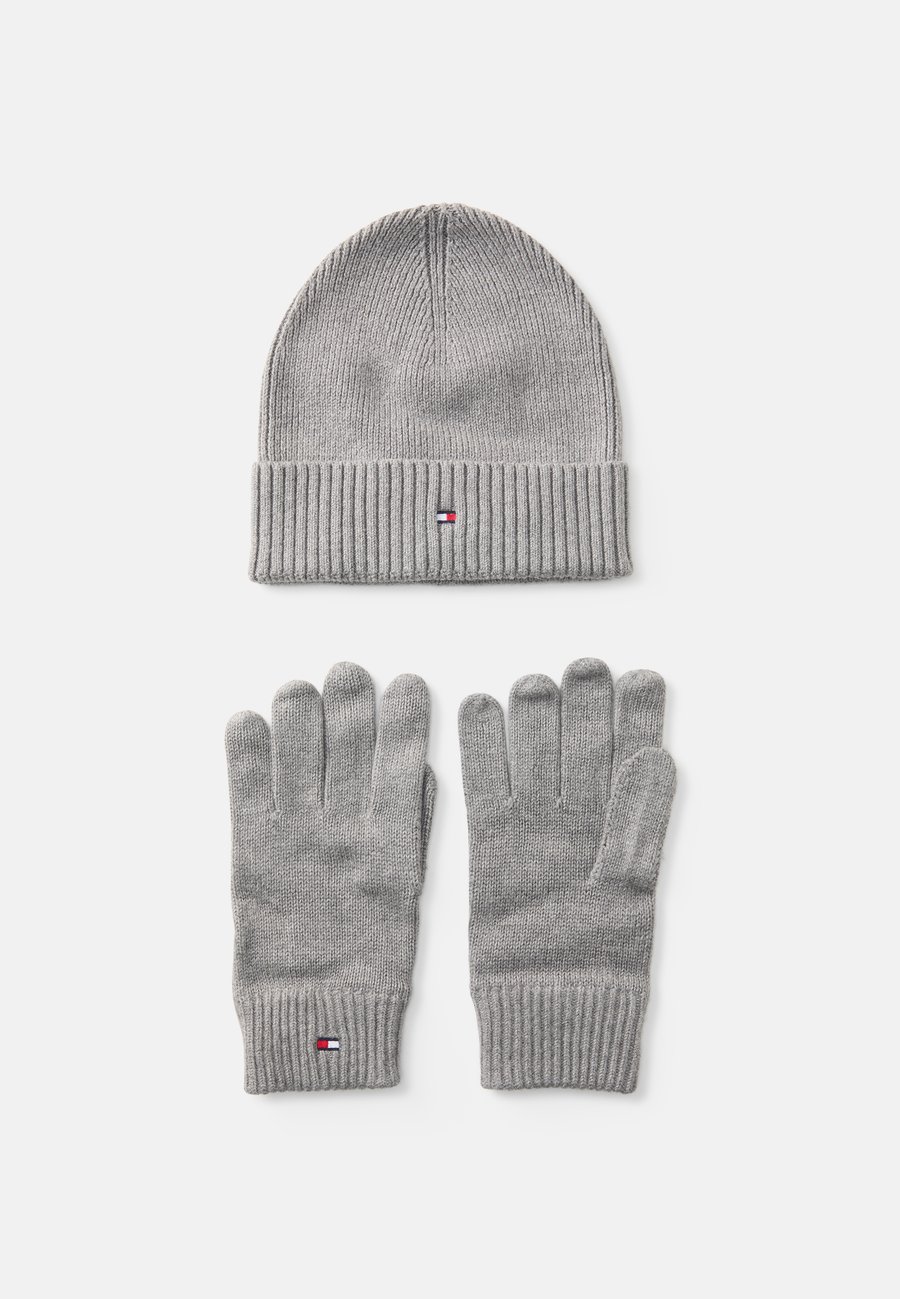 

Шапка Tommy Hilfiger FLAG BEANIE & GLOVE SET UNISEX, Mid Grey Heather/Grey