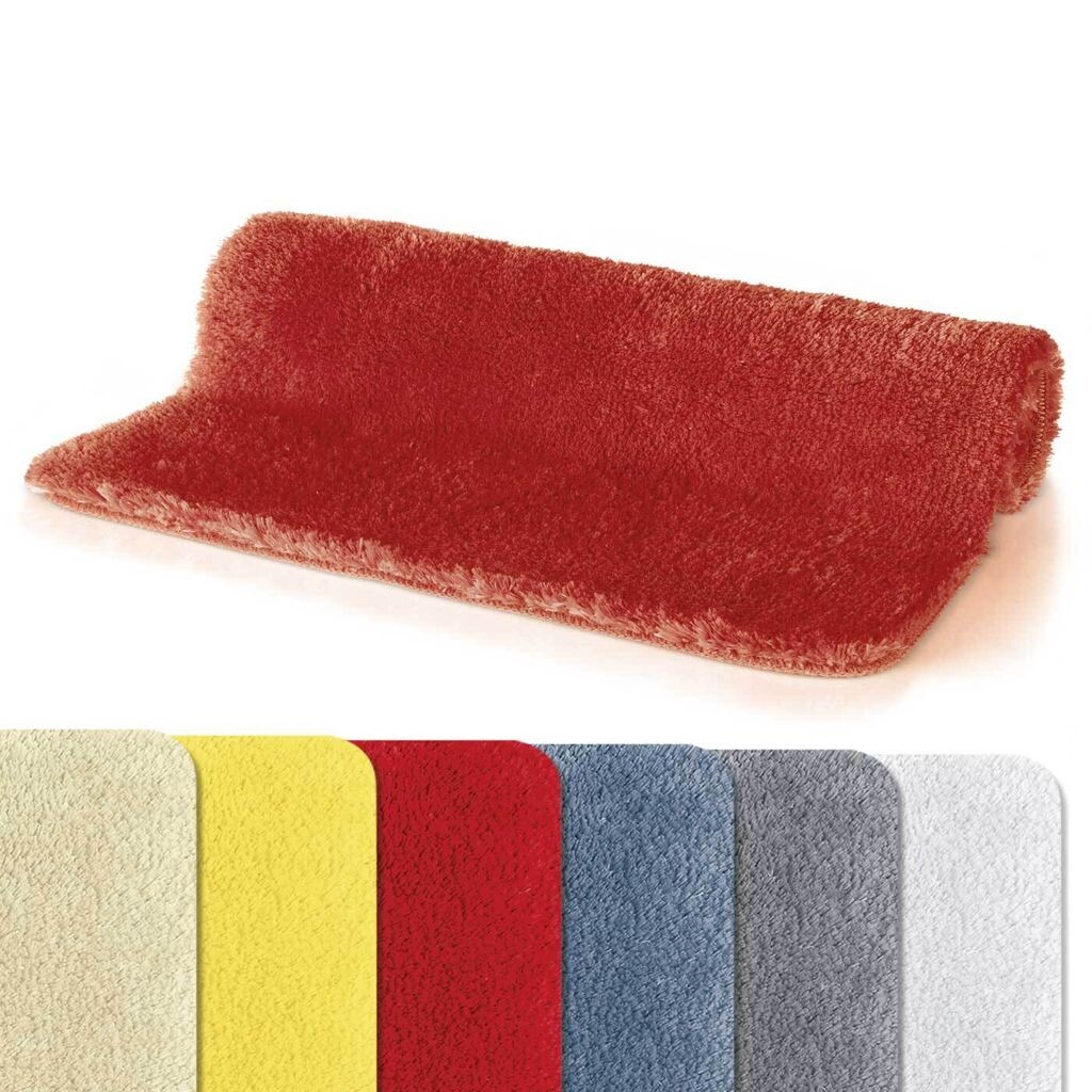 

Коврик для ванной Spirella Коврик для душа Fino Supersoft с глубоким ворсом, моющийся, нескользящий коврик для ванной 70x120 см - красный
