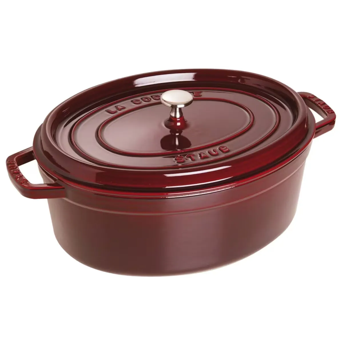 

Кокот овальной формы Staub La Cocotte, чугун, гранатовый