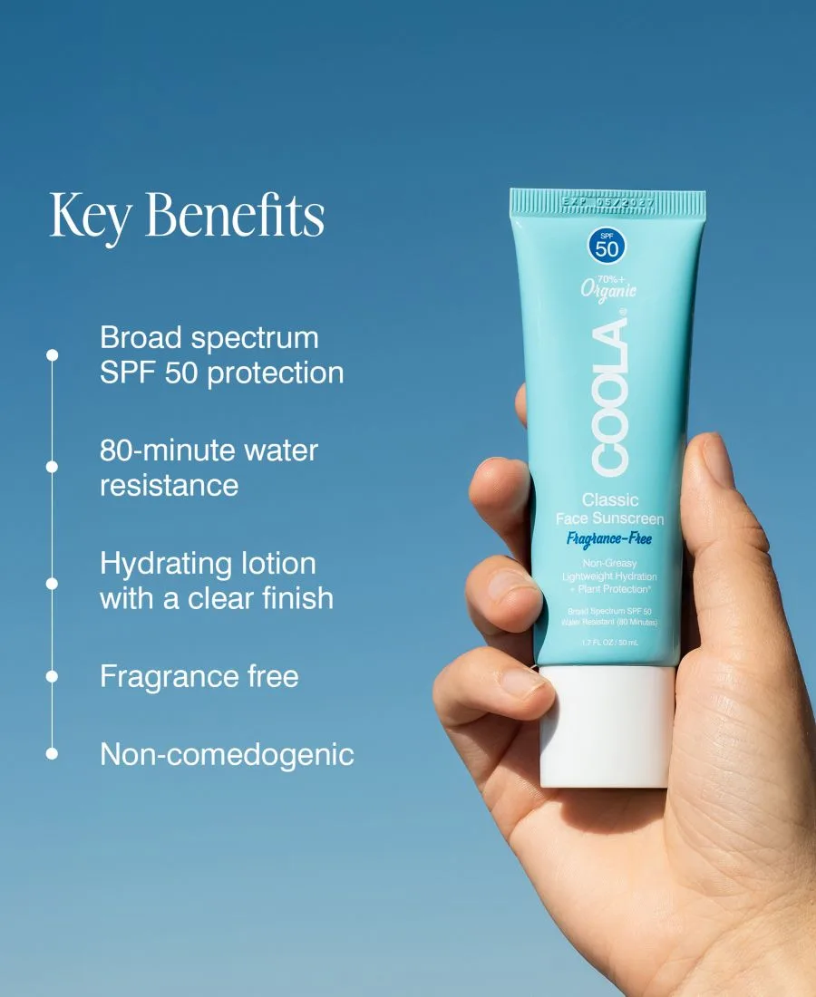 COOLA Классический солнцезащитный лосьон для лица SPF 50, 0,85 унции — фото 4