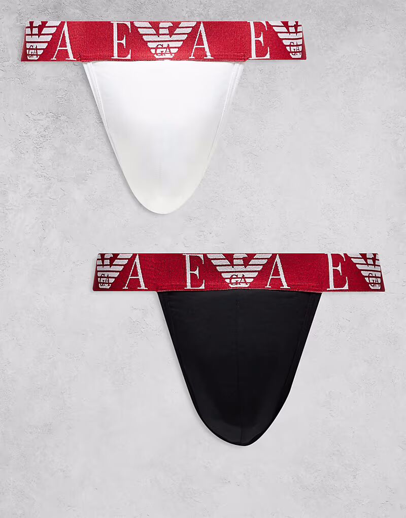 

Emporio Armani Bodywear 2 пары боксеров с крупным логотипом в черном и белом цветах