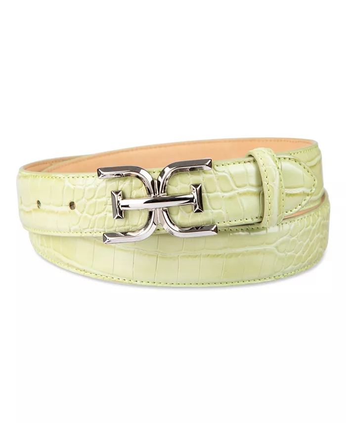 

Ремень Double-E Plaque из высокоглянцевой лаковой кожи Sam Edelman, зеленый