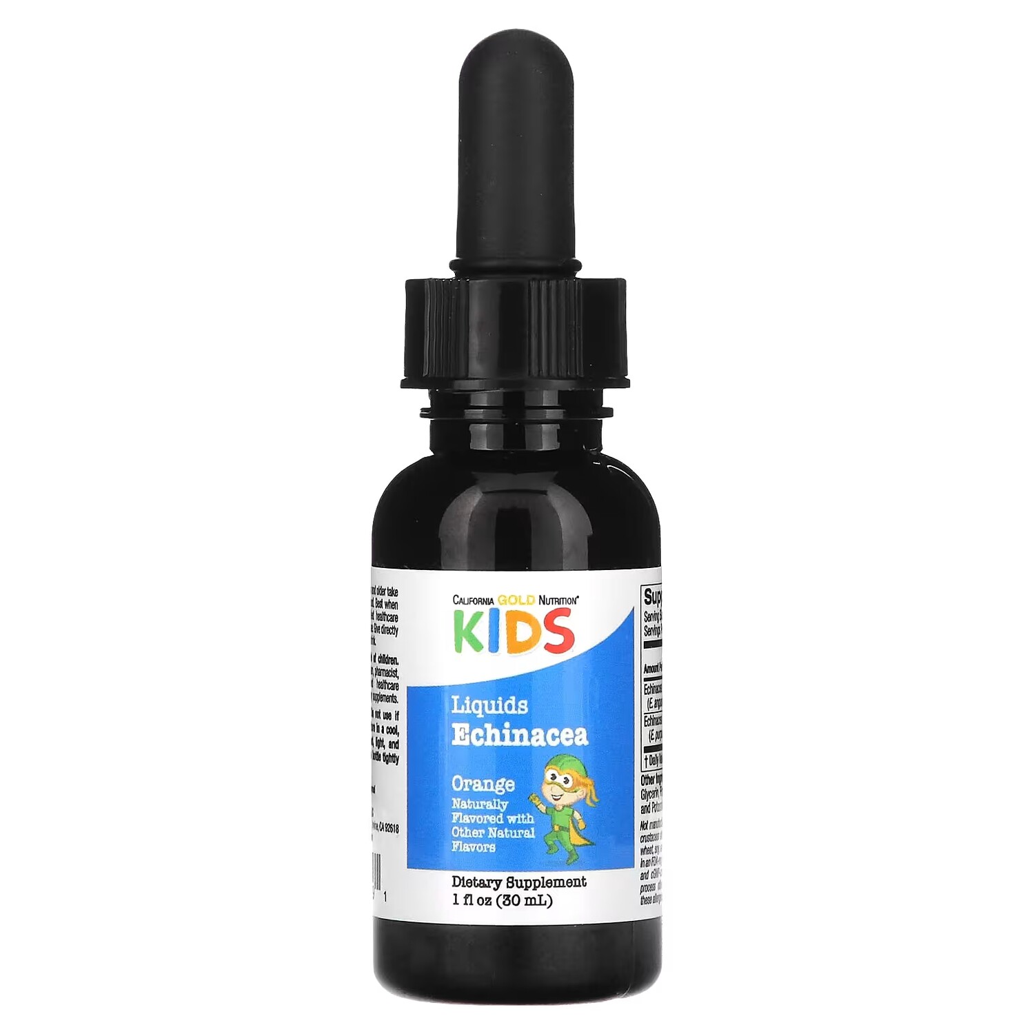 

California Gold Nutrition Жидкая эхинацея для детей без спирта, натуральный апельсиновый вкус, 1 жидкая унция (30 мл)