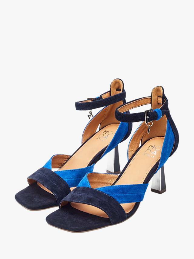 Двухцветные замшевые босоножки livelia на каблуке Moda in Pelle, цвет Cobalt Blue — фото 2