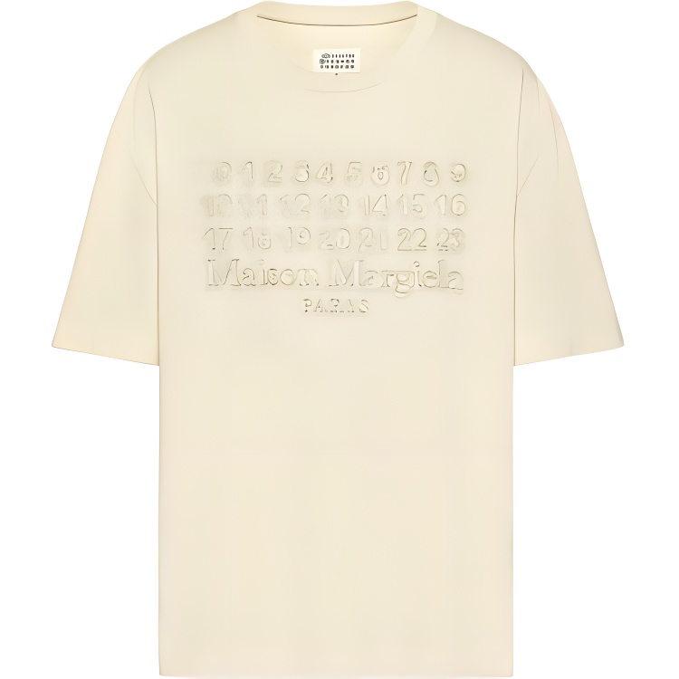 

Футболка с принтом numbers motif Maison Margiela, светло-бежевый