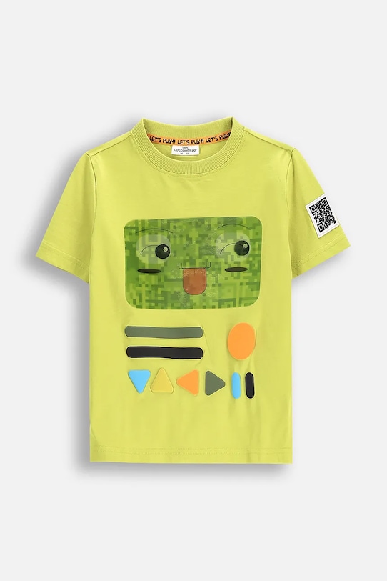 

Детская хлопковая футболка Coccodrillo, зеленый