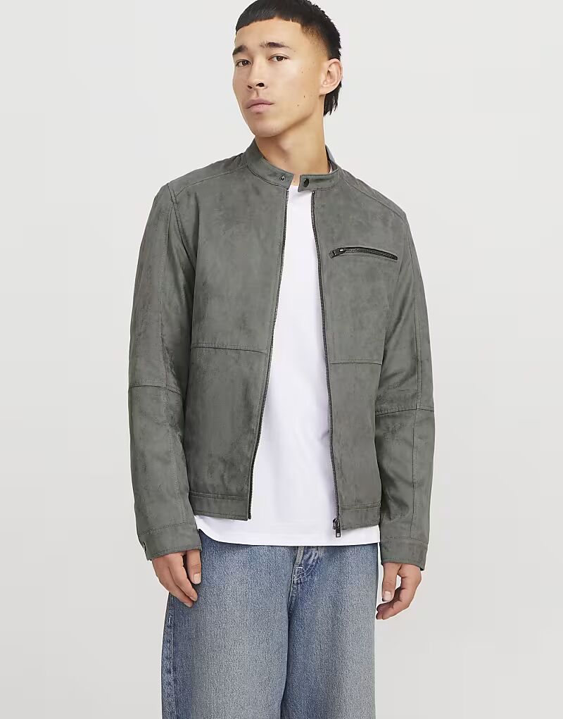 

Куртка из синтетической кожи Jack & Jones в цвете sedona sage
