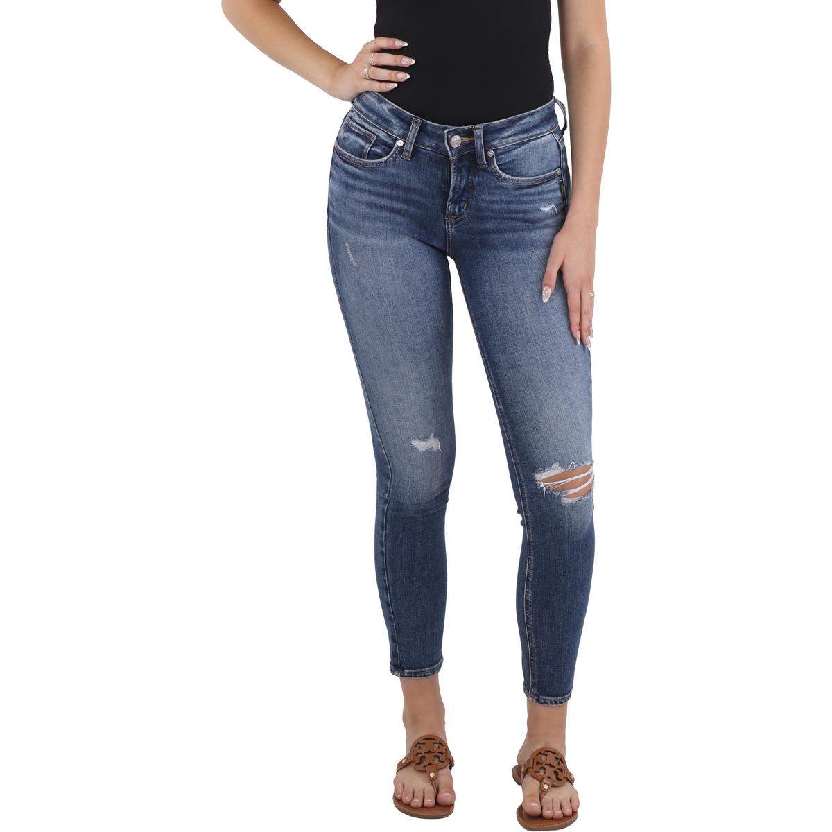 

Suki Mid Rise Curvy Fit женские скинни джинсы с карманами Silver Jeans Co., индиго
