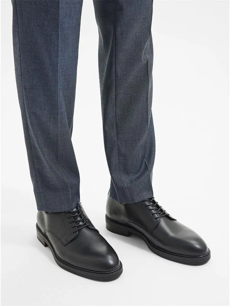 Выбранные мужские кожаные туфли-дерби Slhblake Noos Derbyschuhe SELECTED HOMME, Demitasse — фото 3