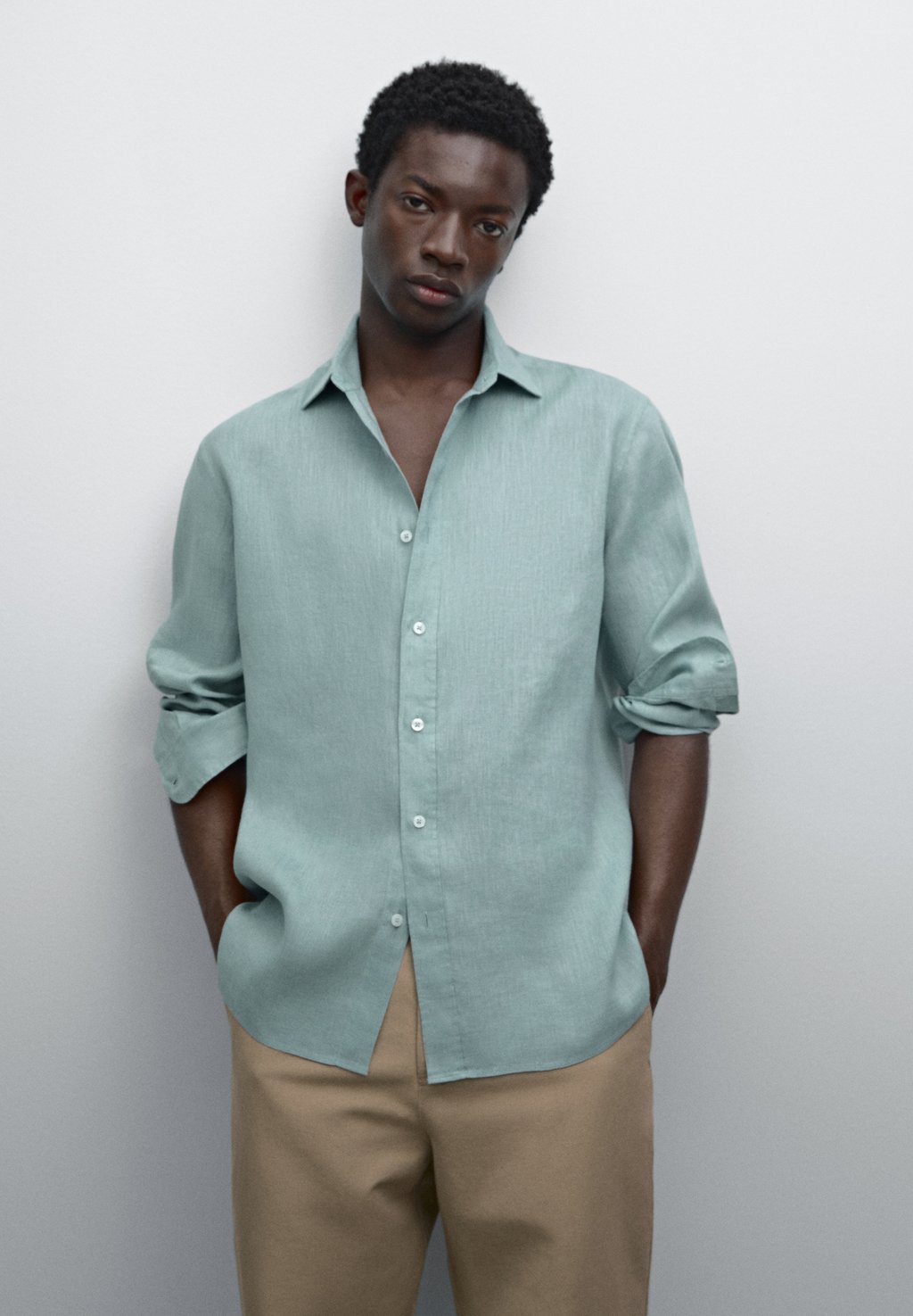 

Рубашка Massimo Dutti, сине-серый