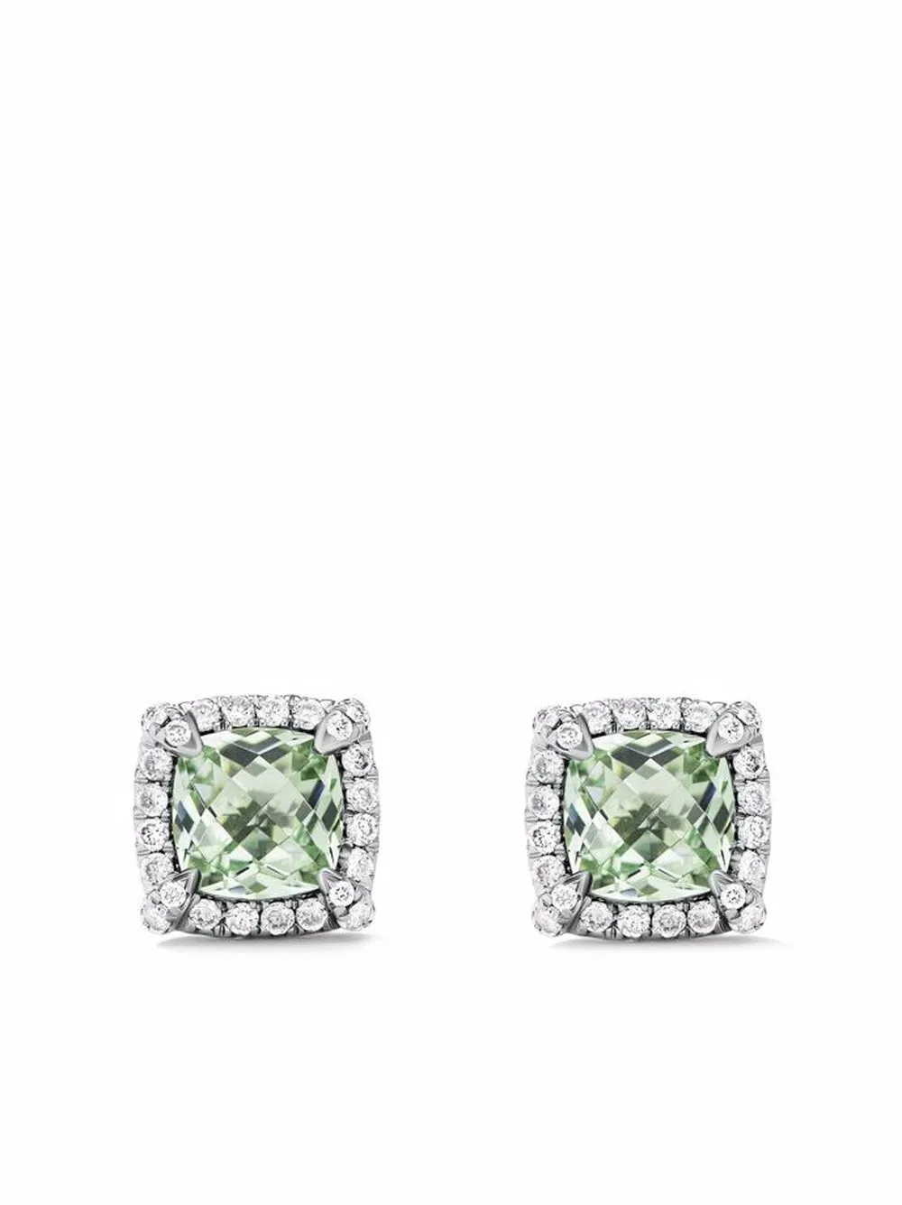 

Серебряные серьги Petite Chatelaine с празиолитом и бриллиантами (5 мм) David Yurman, серебяный