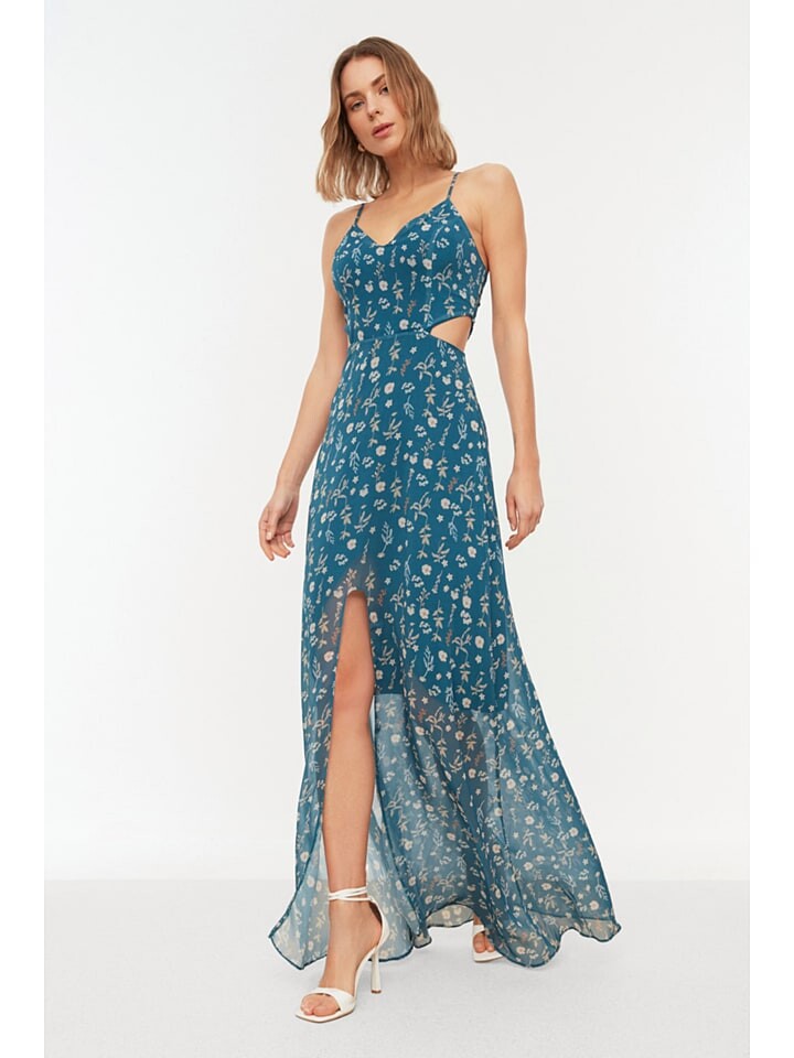 

Длинное платье trendyol, цвет blau/beige