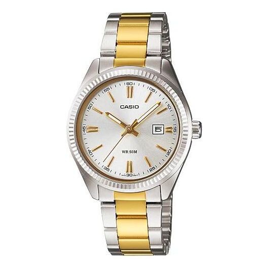 

Часы CASIO 50m Waterproof Gold Color Stainless Steel Strap Couple Unisex Mens Analog, мультиколор