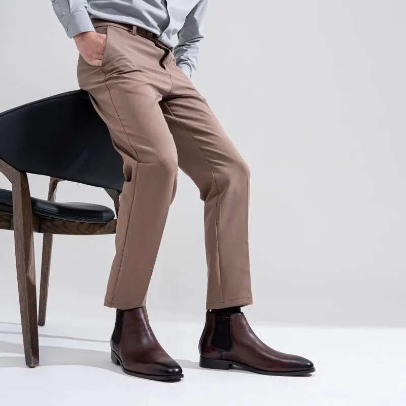 

Мужские ботинки Chelsea Jousen из полированной кожи, стильные классические ретро-ботинки на процесс надевания для мужчин, коричневый