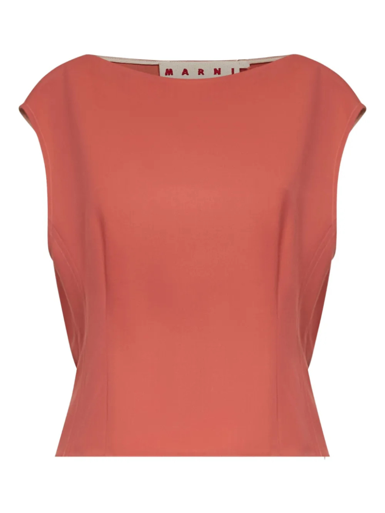 

Топ Marni boat-neck gathered top, оранжевый