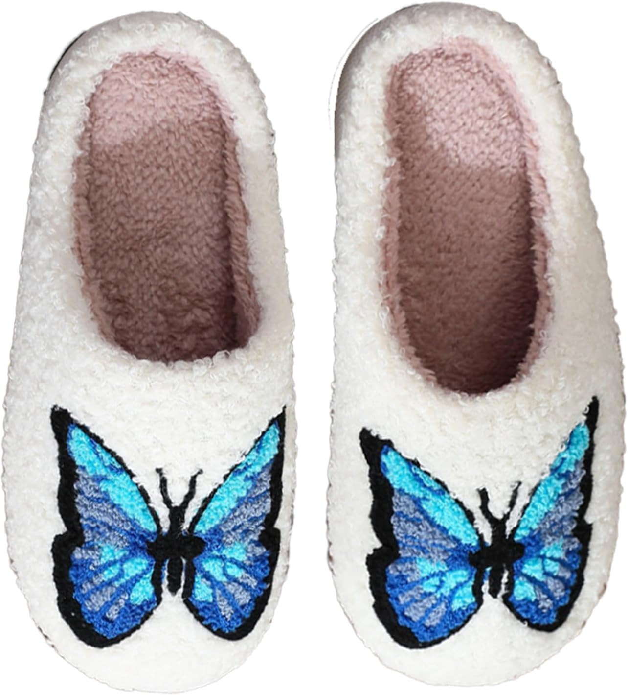 

Женские и мужские домашние тапочки с милым мультяшным дизайном, ретро, мягкие плюшевые, легкие, удобные для ношения дома и на улице, тапочки с противоскользящей подошвой Oukisam, голубой