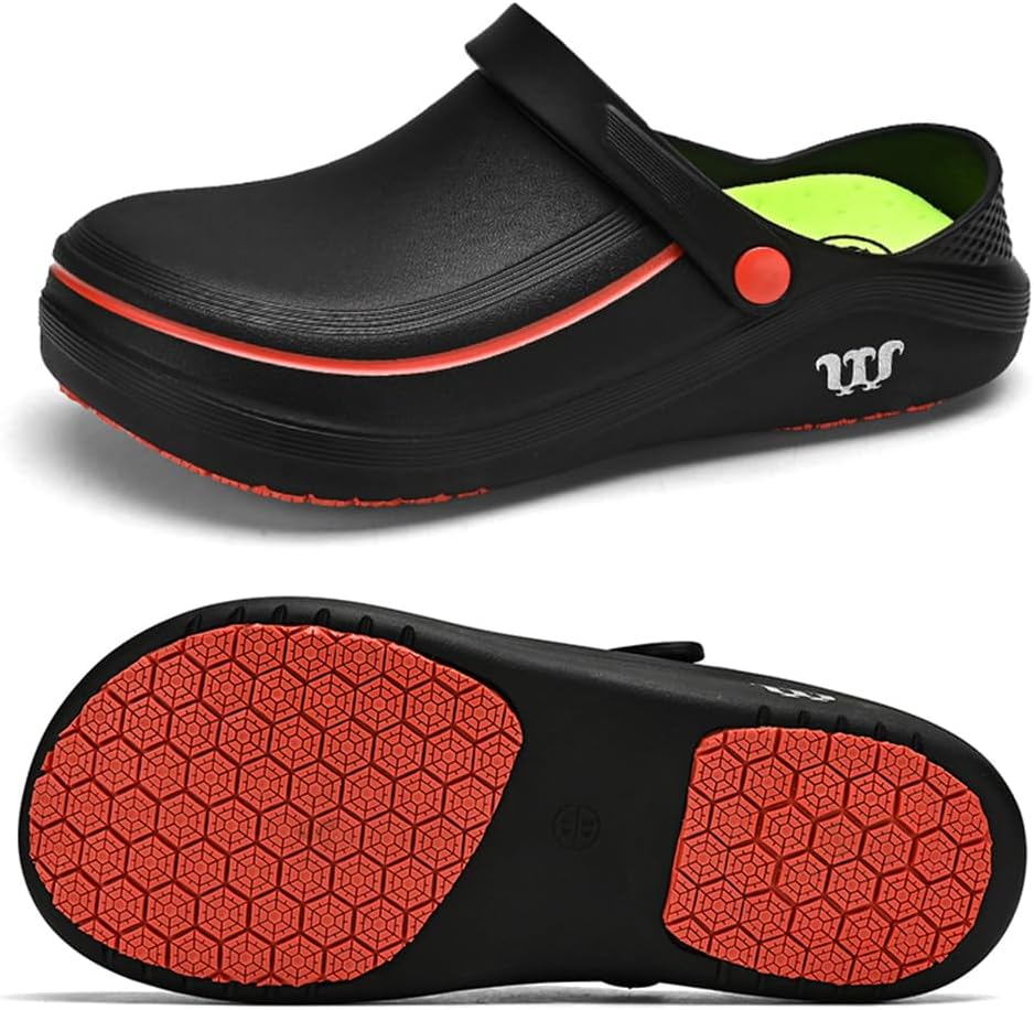 

Мужские туфли-армадиллоны для шеф-поваров 2025 года, новые, с противоскользящей подошвой, легкие, водонепроницаемые сабо для женщин, идеальная рабочая обувь для кухни Snugeasy, черный