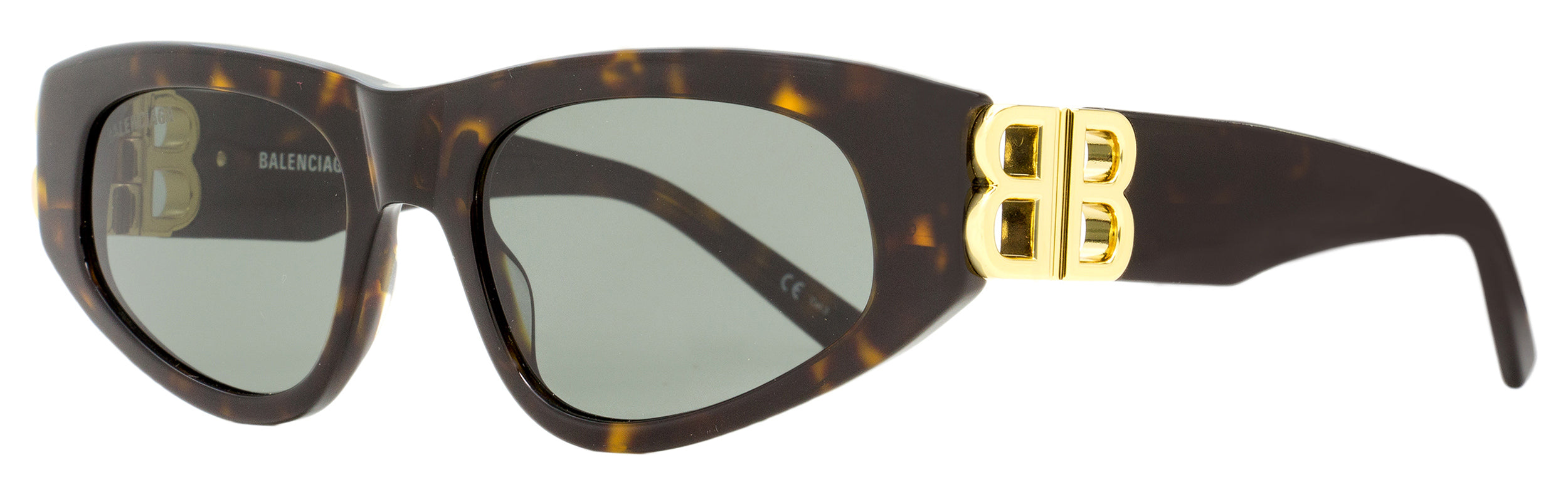 

Женские солнцезащитные очки Balenciaga Cateye BB0095S 002 Гавана/Золото 53 мм